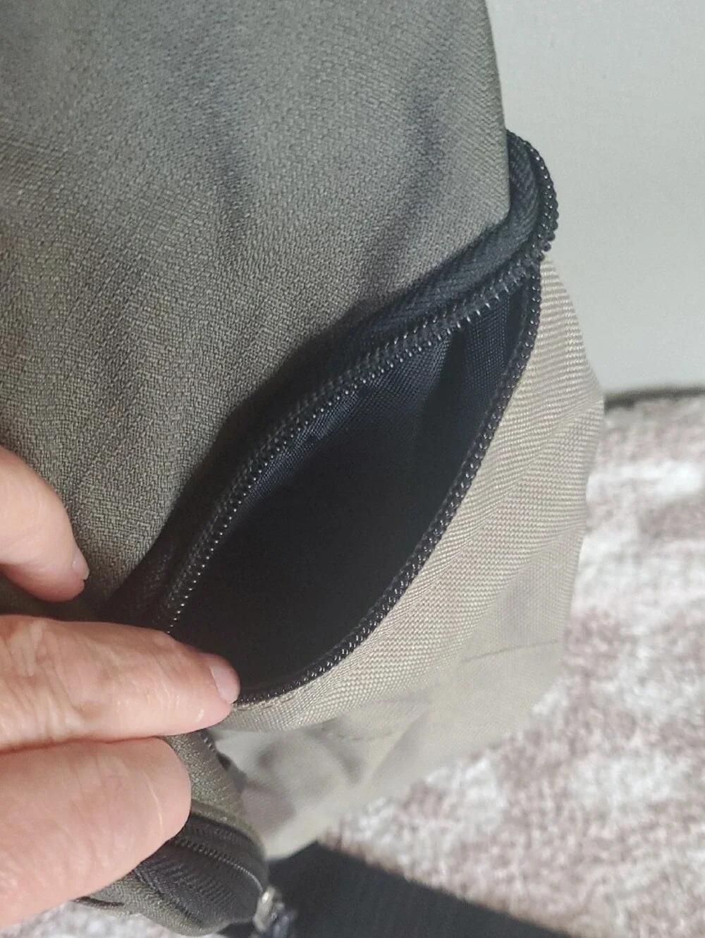 Eastsport Olive and Tan Sling Backpack. Multiple Pockets